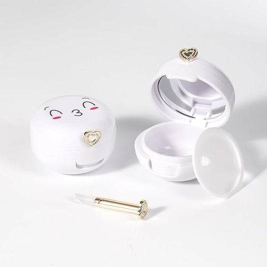 2 Pack Lip Balm Containers,Plastic Portable Empty Lip Balm Container with Mirror and Silicone Lip,Empty Lipstick Dispenser Box for Travel,Home-GlimoraGlow