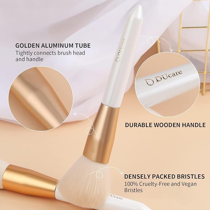 DUcare Powder Brush - Fluffy Large Makeup Brush With Soft Synthetic Bristles For Quick Makeup Setting and Blush for Flawless Application-GlimoraGlow