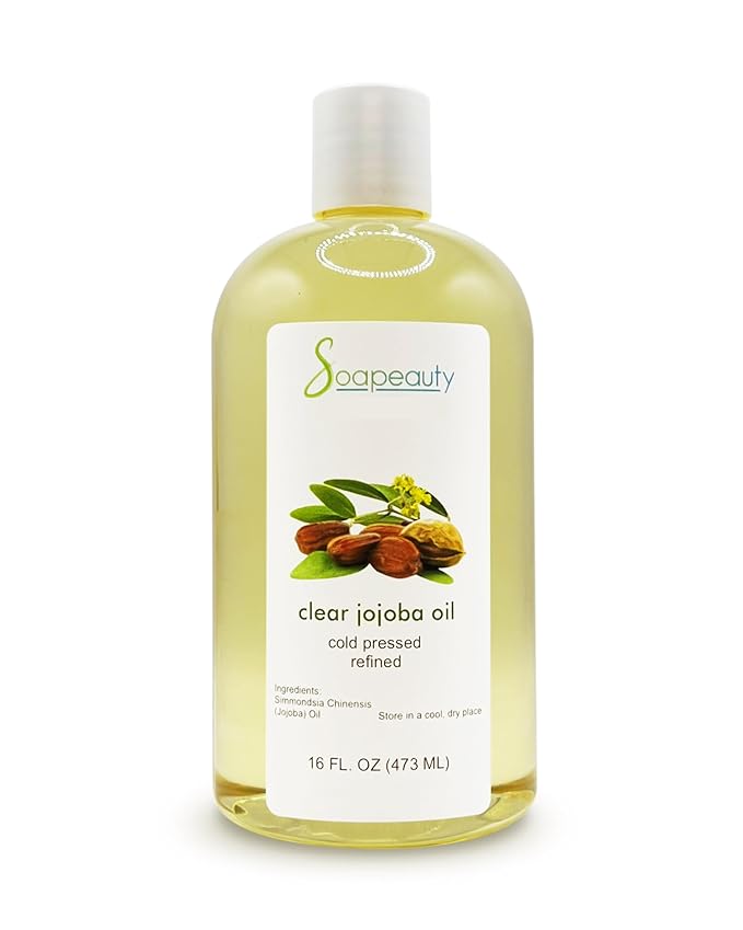 Soapeauty Clear Jojoba Oil | 100% Pure & Natural | Refined, Cold Pressed, Hexane Free | Moisturizing Oil for Skin, Face, Hair & Nails | 16 fl oz-GlimoraGlow