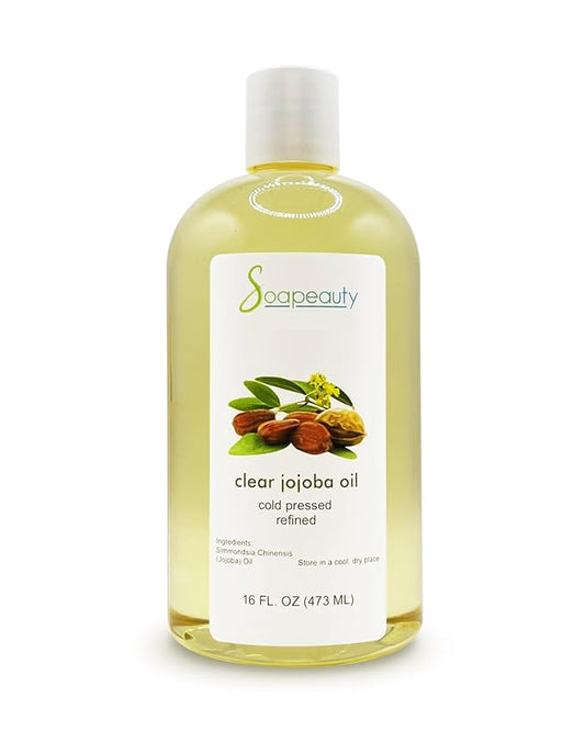 Soapeauty Clear Jojoba Oil | 100% Pure & Natural | Refined, Cold Pressed, Hexane Free | Moisturizing Oil for Skin, Face, Hair & Nails | 16 fl oz-GlimoraGlow
