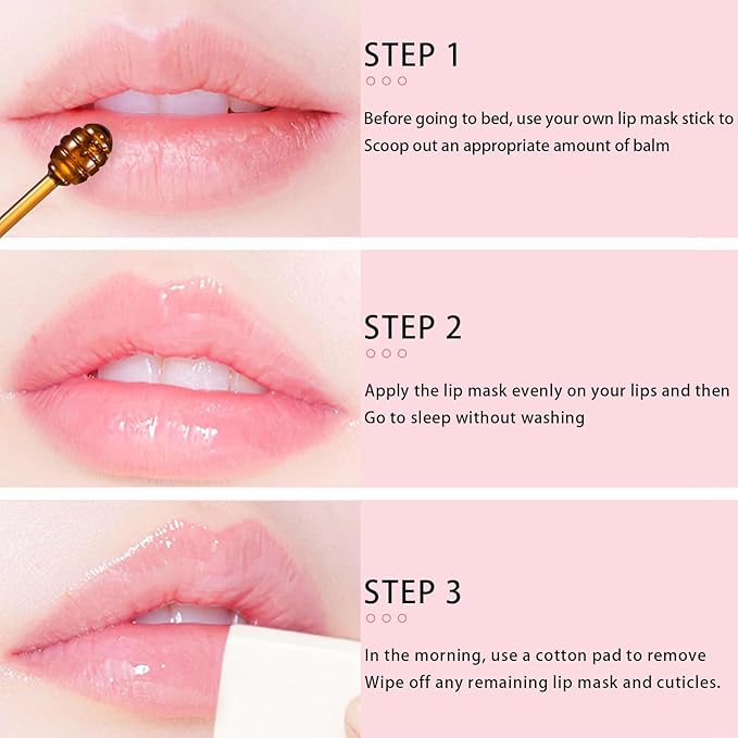 2 Pcs Bee Lip Balm Honey Pot, Lip Mask Overnight Honey Lip Balm Lip Exfoliate with Stick, Moisturizing Sleeping Lip Mask Day & Night Lip Care - Hydrate Repair Prevent Dry Cracked Scrub (2 Honey)-GlimoraGlow