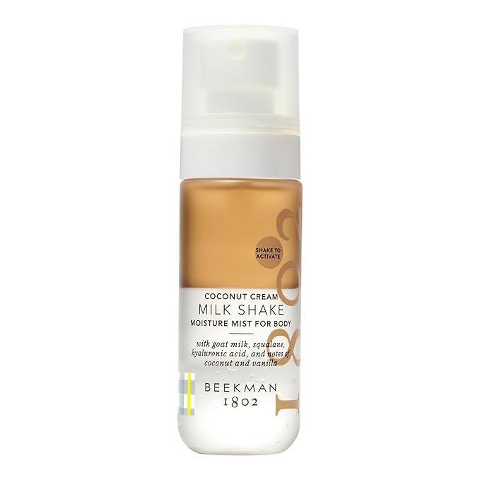 Beekman 1802 Coconut Cream Milk Shake - Body Mist - 2.0 fl. oz - With Hyaluronic Acid & Jojoba Oil - Instantly Moisturizes, Hydrates & Softens - Good for Sensitive Skin - Cruelty Free-GlimoraGlow