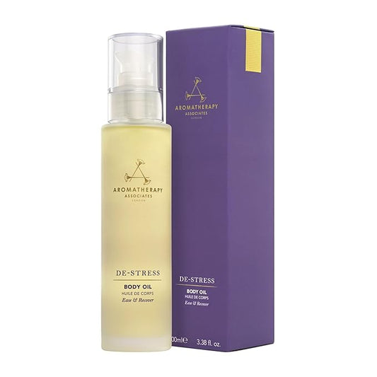 Aromatherapy Associates De-Stress Body Oil Made with Ginger and Rosemary Essential Oils and Arnica Flower Extract (3.4 fl oz)-GlimoraGlow