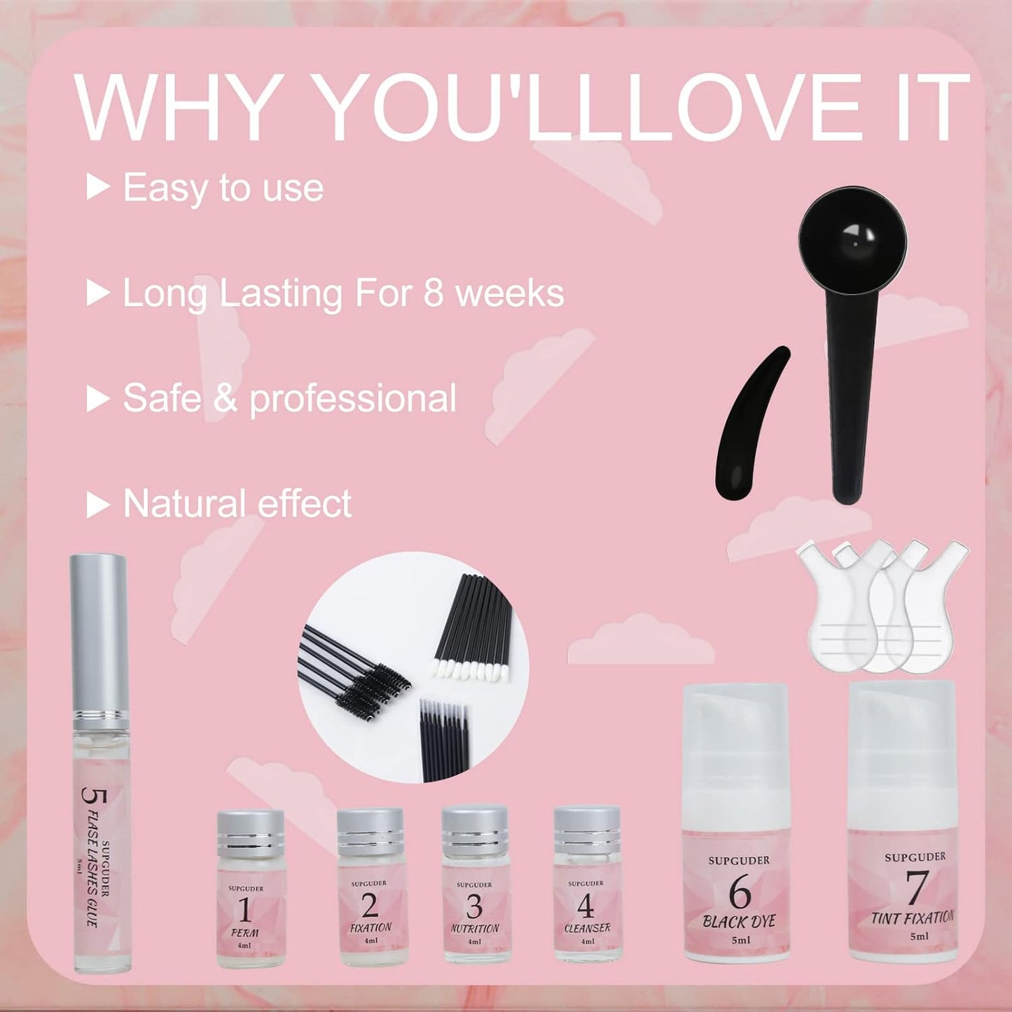 2025 4in1 Lash Lift and Brow Lamination Kit with Long-Lasting Black Color for 6-8 Weeks, Eyelash & Eyebrow Perm DIY Professional Kit,Easy to Use at Home & Salon-GlimoraGlow