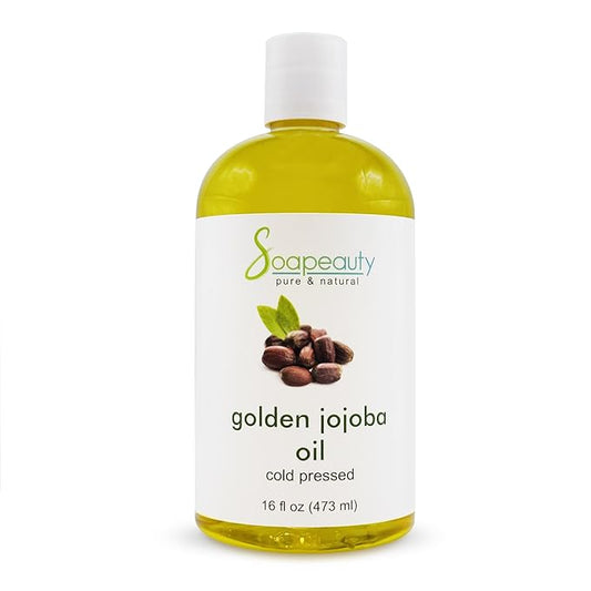 Soapeauty Golden Jojoba Oil | 100% Pure & Natural | Unrefined, Cold Pressed, Hexane Free | Moisturizing Oil for Skin, Face, Hair & Nails | 16 fl oz-GlimoraGlow