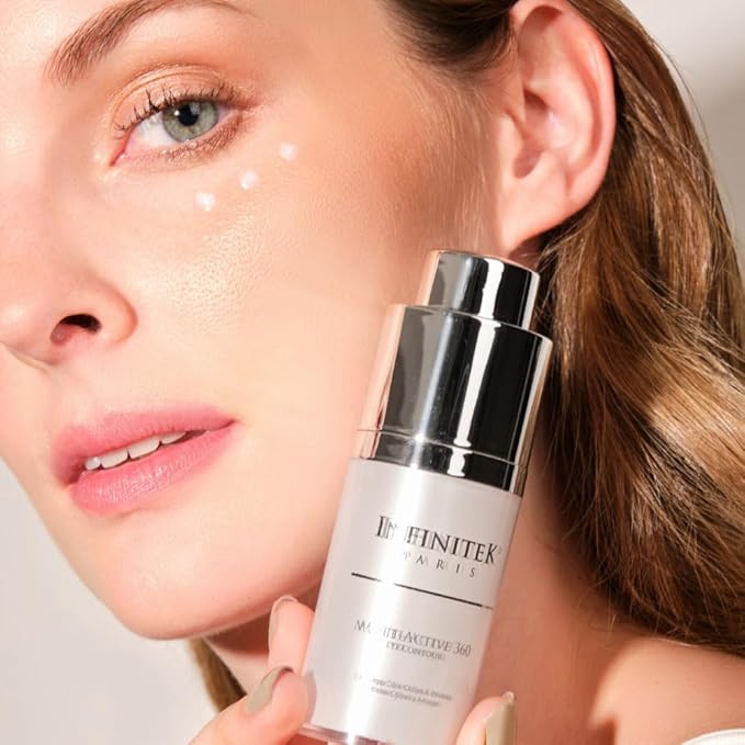 Infinitek Paris Multi-Active Collagen Eye Cream & Retinol Serum Eye Contour - Anti Aging Eye Cream for Wrinkles, Under Eye Treatment for Dark Circles and Under Eye Wrinckle Repair. 0.50 Fl Oz-GlimoraGlow