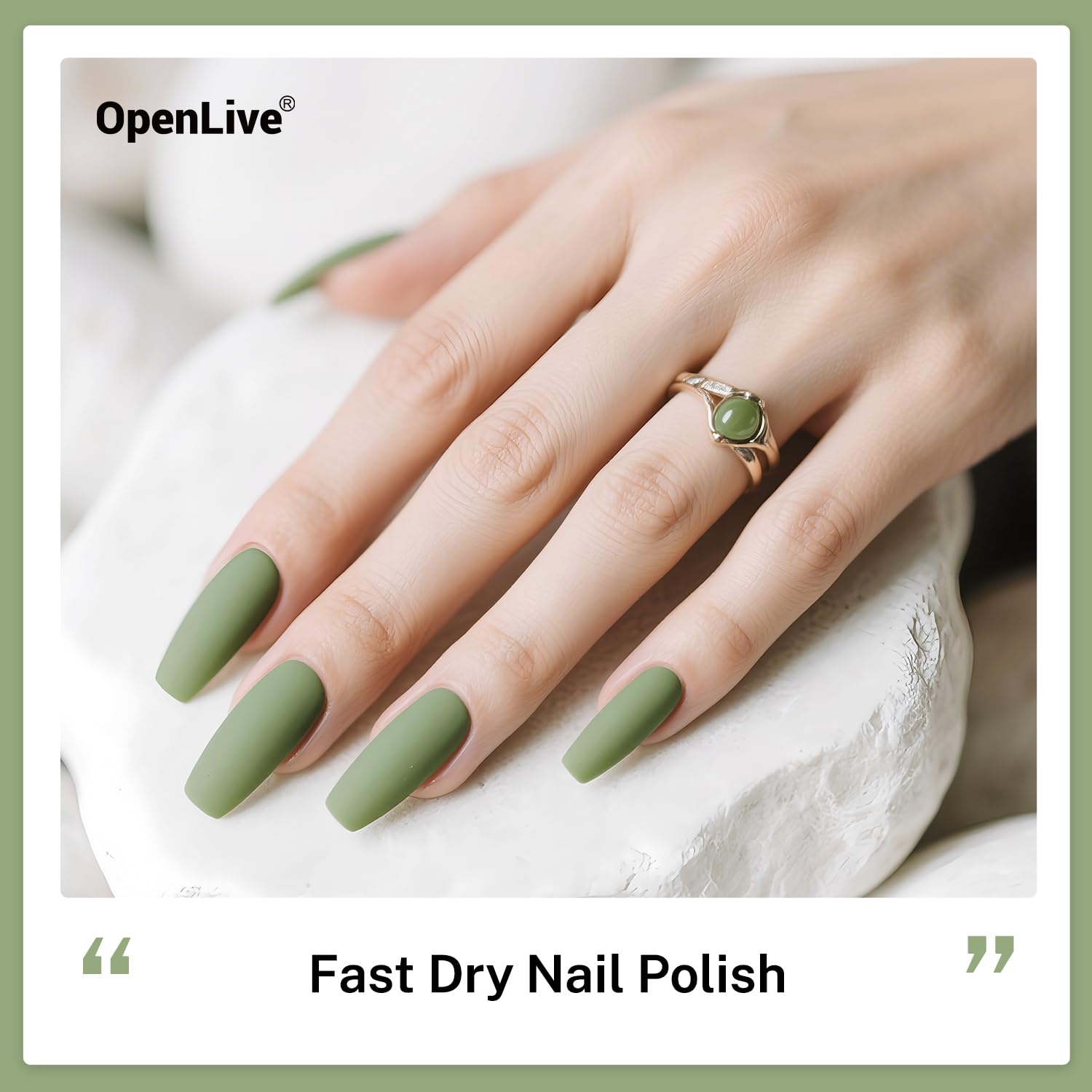 16.5ml Sage Green Nail Polish Large Volume Quick Drying Nail Polish, Fast Drying and Long Lasting Color Nail Art DIY Home Manicure Gift for Women-GlimoraGlow