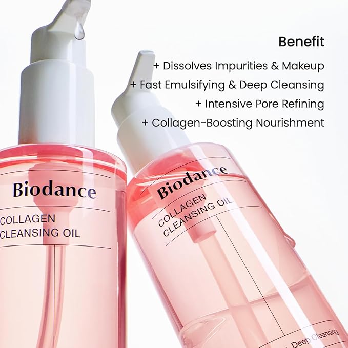 BIODANCE Collagen Cleansing Oil, Facial Oil Cleanser, Gentle Makeup Remover without Clogging Pores, Removes Bleackhed and Whitehead for Sensitive Skin, Oily Skin, Korean Skincareㅣ6.76 fl. oz. (200 ml)-GlimoraGlow