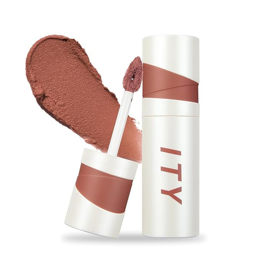 ITY Velvet Matte Finish Lip Stain-Mousse Textured Lip Clay, Nude Shade, Conceals Lip Lines, Rich Pigment Lip Tint Lipsticks, 0.14 oz (4g) in Petal-GlimoraGlow