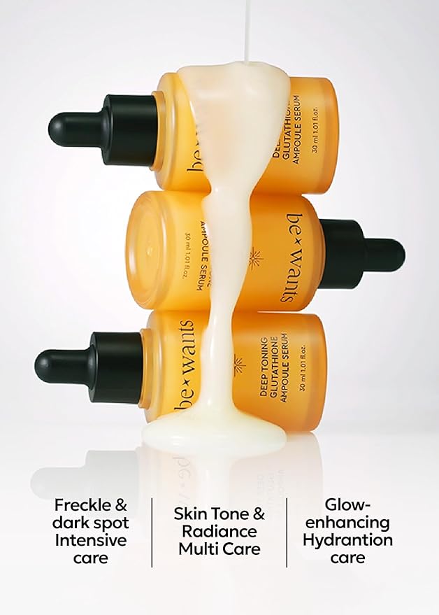 Bewants Deep Toning Glutathione Ampoule Serum | Korean Skincare with Vitamin C & Calendula Extract Oil, 1.01 fl.oz + 0.33 fl.oz (2 Pack)-GlimoraGlow