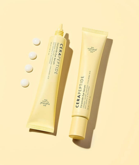 [So'natural Powder4room] Cera Peptide Eye Serum, 1 fl oz (30ml) | Eye Serum | Eye Cream | Korean Eye Cream | Korean Eye Serum | Peptide Serum | Under Eye Serum-GlimoraGlow