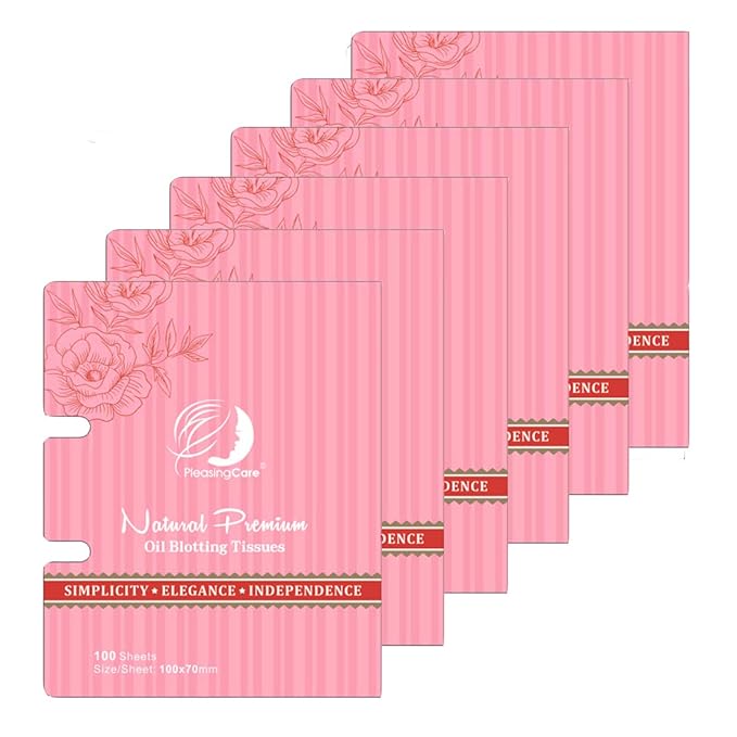 Natural Facial Oil Absorbing Tissues - Face Oil Blotting Paper Sheets (Rose - 6 Pack)-GlimoraGlow