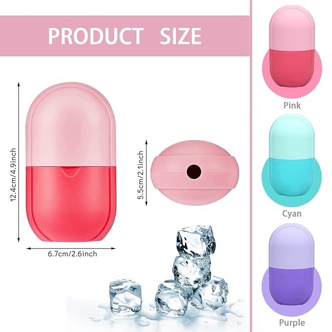 Ice Roller for Face and Eye, Ice face roller,Gua Sha Facial Tools, Facial ice roller, Skin Care Tools,Ice mold for face…(Pink-face)-GlimoraGlow