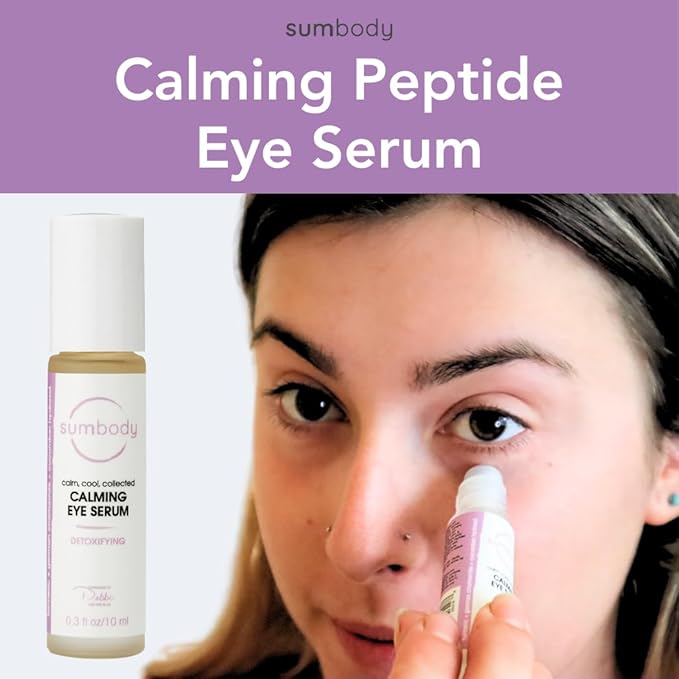 Natural Peptide Energizing + Eye Serum Reduces Puffiness, Fine Lines & Under Eye Bags Hydrating fragrance free Under Eye Treatment Roller ball massage, age-defying eye cream-GlimoraGlow