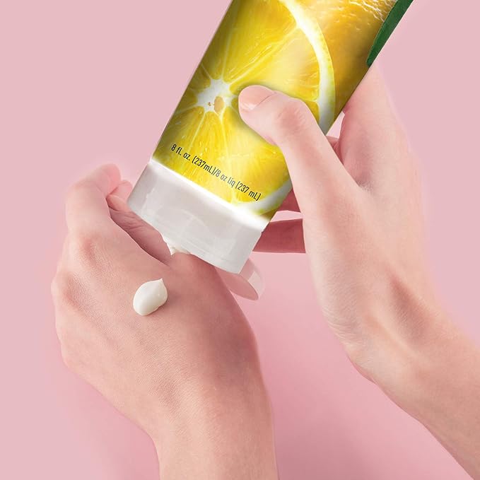 Desert Essence Italian Lemon Hand & Body Lotion - 8 Fl Ounce - Energizing - Shea Butter - Coconut & Jojoba Oil - Hydrate & Soften Skin - Refreshing - Aloe Vera-GlimoraGlow