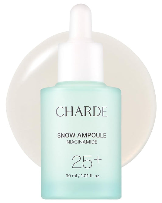 Charde Niacinamide 25% Snow Ampoule for Face, Dark Spot Care for Hyperpigmentation, Freckles & Sun Spots | Radiance Boosting with White Garcinia & Arbutin, Korean Skin Care, 1.01 fl. oz.-GlimoraGlow