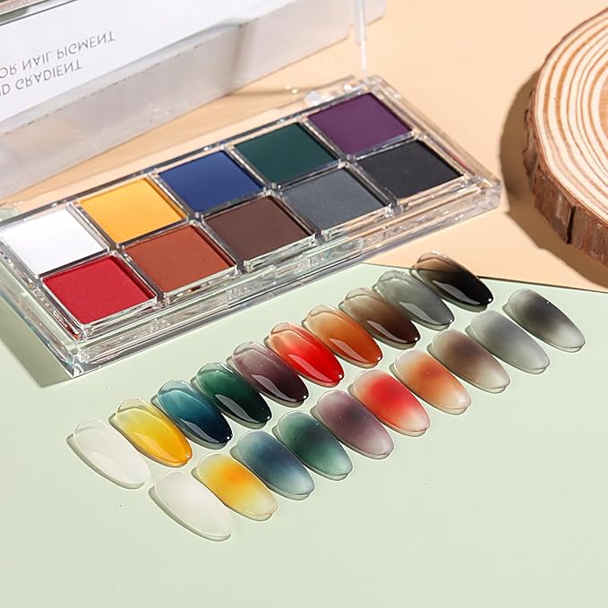 10 Colors Solid Fluorescent Neon Pigment Powder Set Gradient Iridescent Aurora Mermaid Pearl Glitter Dust Kit for Home Salon Nail Art Designs-GlimoraGlow