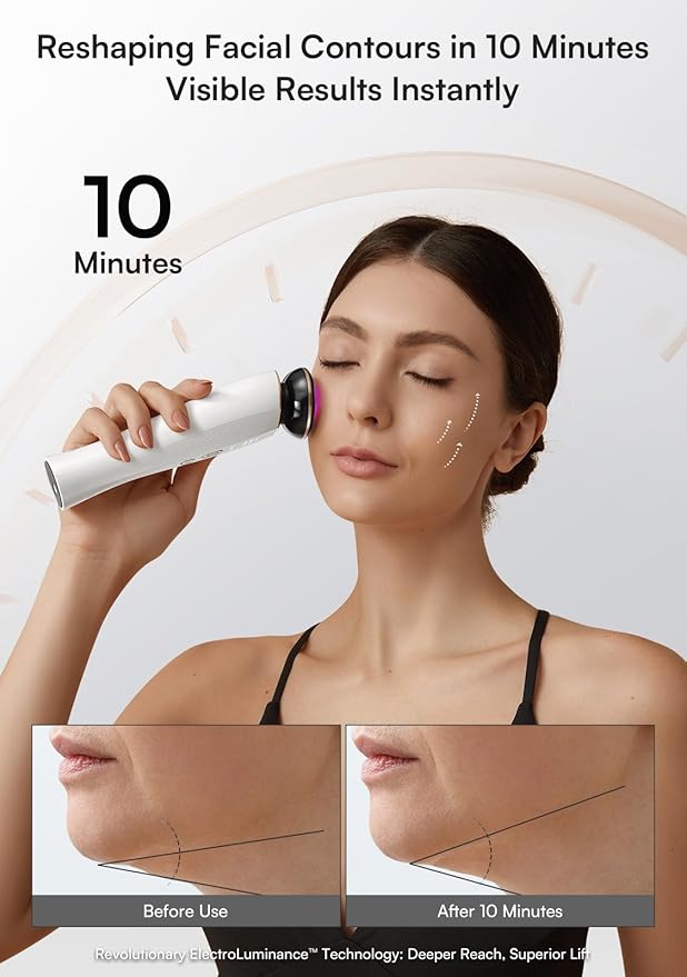 INIA 3-in-1 Red Light Therapy for Face and Neck Facial Massager True Beauty Glow Device, Lifting & Firming Skincare Tool-GlimoraGlow