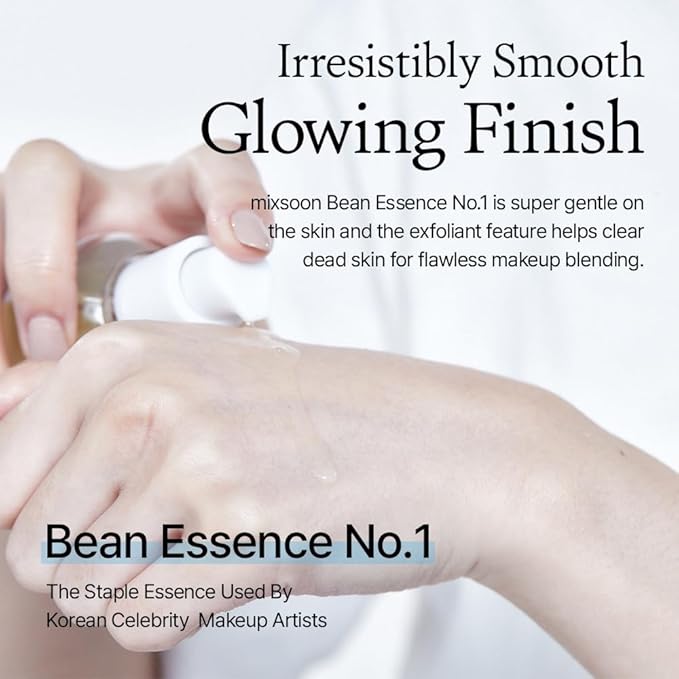 mixsoon Bean Essence, Vegansnail, Exfoliating Essence for face, Hydrating Korean Skin Care,Glassskin 1.69 fl.oz/50ml-GlimoraGlow