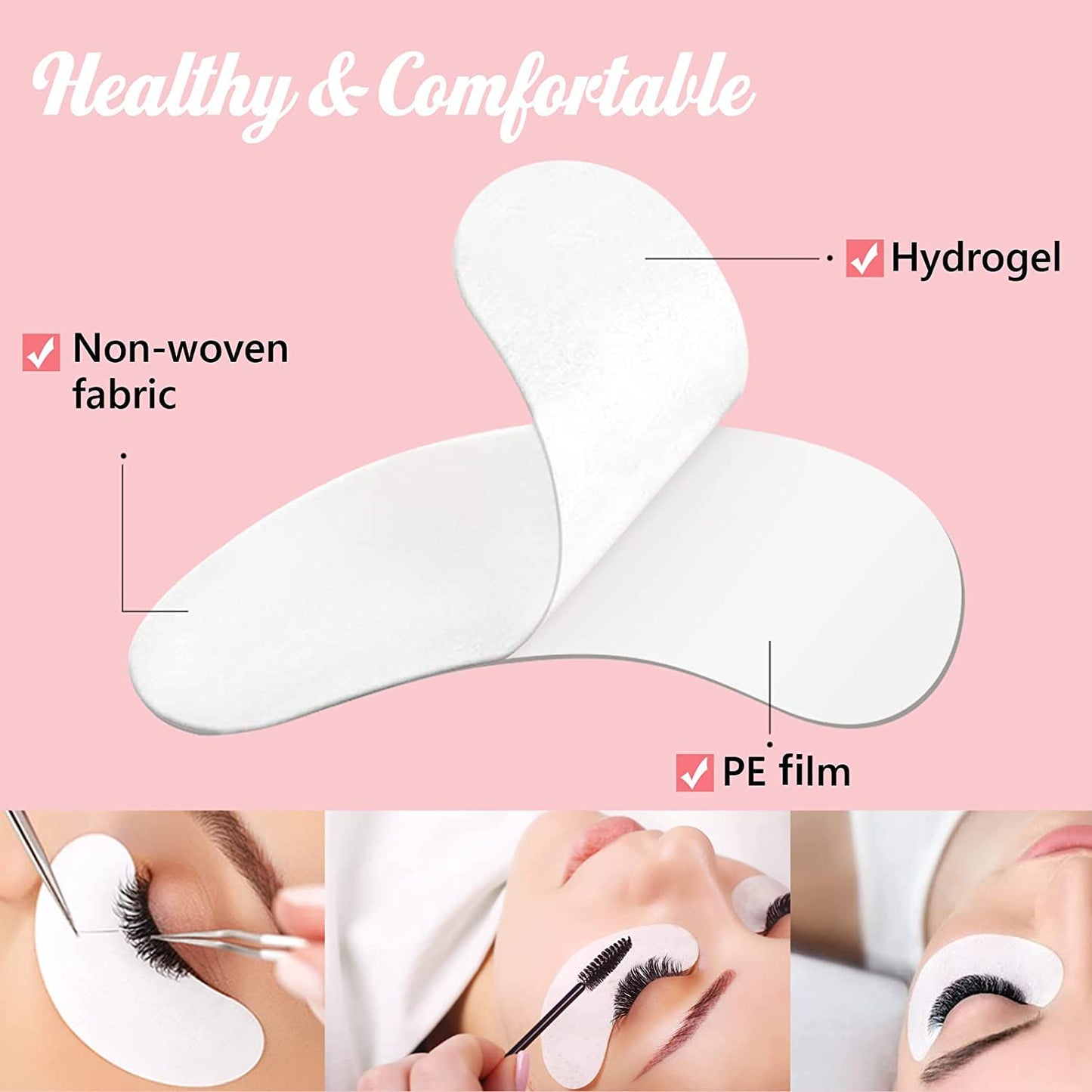 100 Pairs GreenLife Natural Hydrogel Eye Gel Pads - Collagen and Aloe Vera Patches for Under Eyes - Eyelash Extension Kit-GlimoraGlow