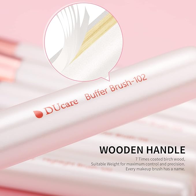 DUcare Makeup Brushes Set Professional 27Pcs Makeup Brushes Premium Synthetic Kabuki Foundation Blending Face Powder Blush Concealers Eye Shadows Make Up Brushes Kit White-GlimoraGlow