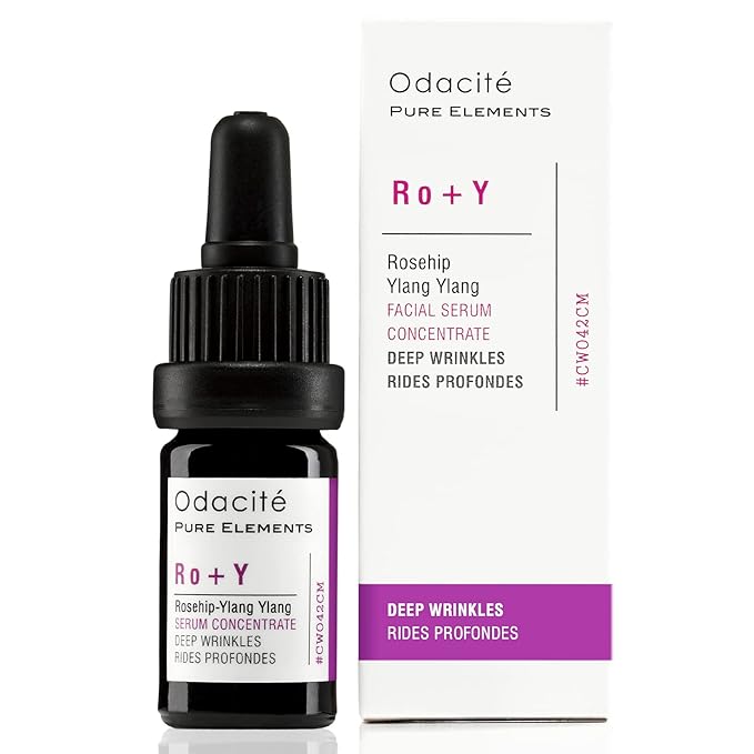 Odacité Anti Aging Serum Concentrate with Rosehip + Ylang-Ylang - Lightweight Facial Serum For Mature Skin, Fine Lines, Nourishes for Look of Plump, Youthful Skin - 0.17 Fl. Oz-GlimoraGlow