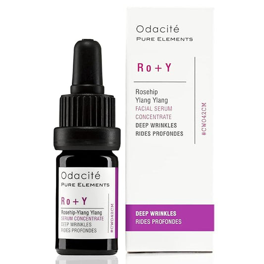 Odacité Anti Aging Serum Concentrate with Rosehip + Ylang-Ylang - Lightweight Facial Serum For Mature Skin, Fine Lines, Nourishes for Look of Plump, Youthful Skin - 0.17 Fl. Oz-GlimoraGlow