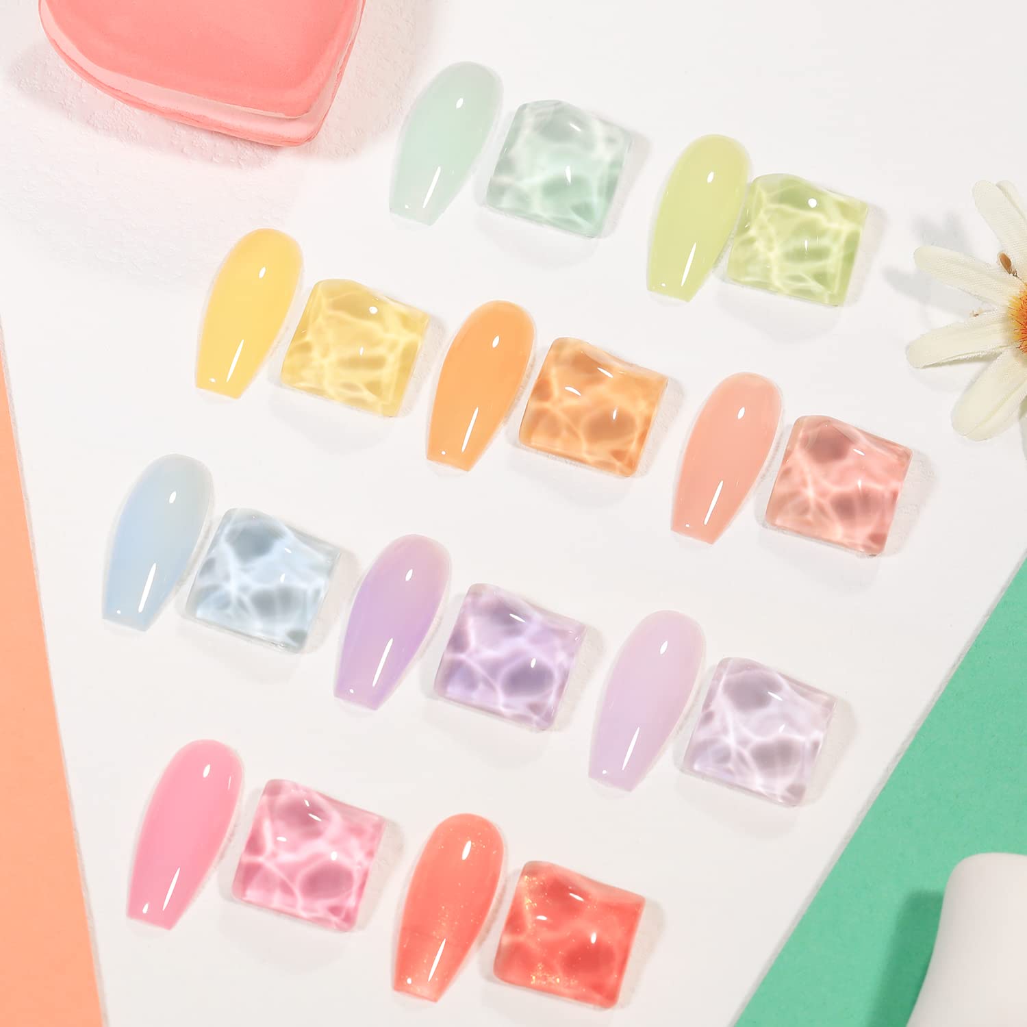 Jelly Pastel Gel Nail Polish Set 10Pcs Candy Colors Collection,Translucent Spring Summer nail gel polish Manicure at Home DIY Easter Mother's Day Gifts-GlimoraGlow