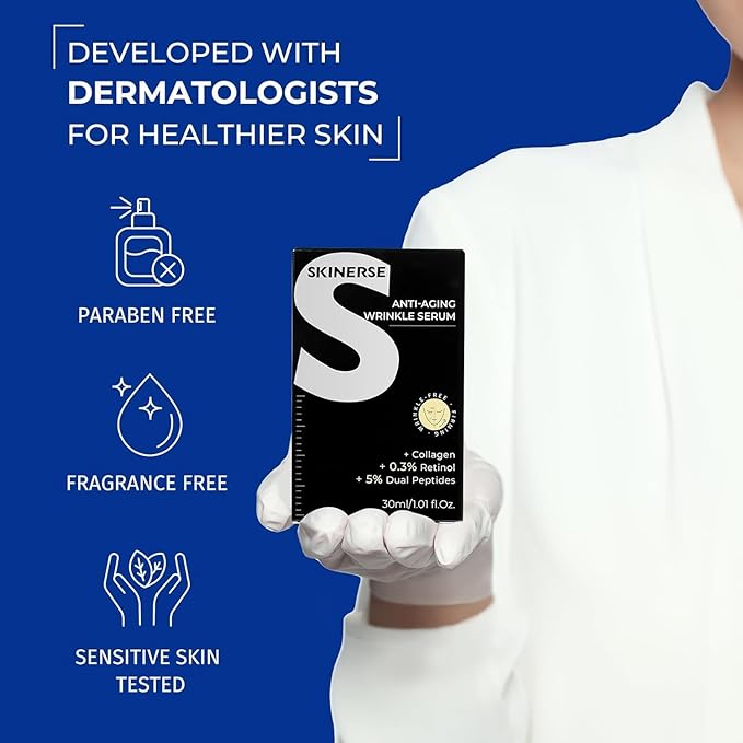 Retinol Serum for Face, Anti Aging Serum, Retinoid Collagen with Vitamin E Resurfacing Facial Rapid Fine Lines Repair, Brightening Pore Minimizer for Face Daily Skin Care Treatment 1oz-GlimoraGlow