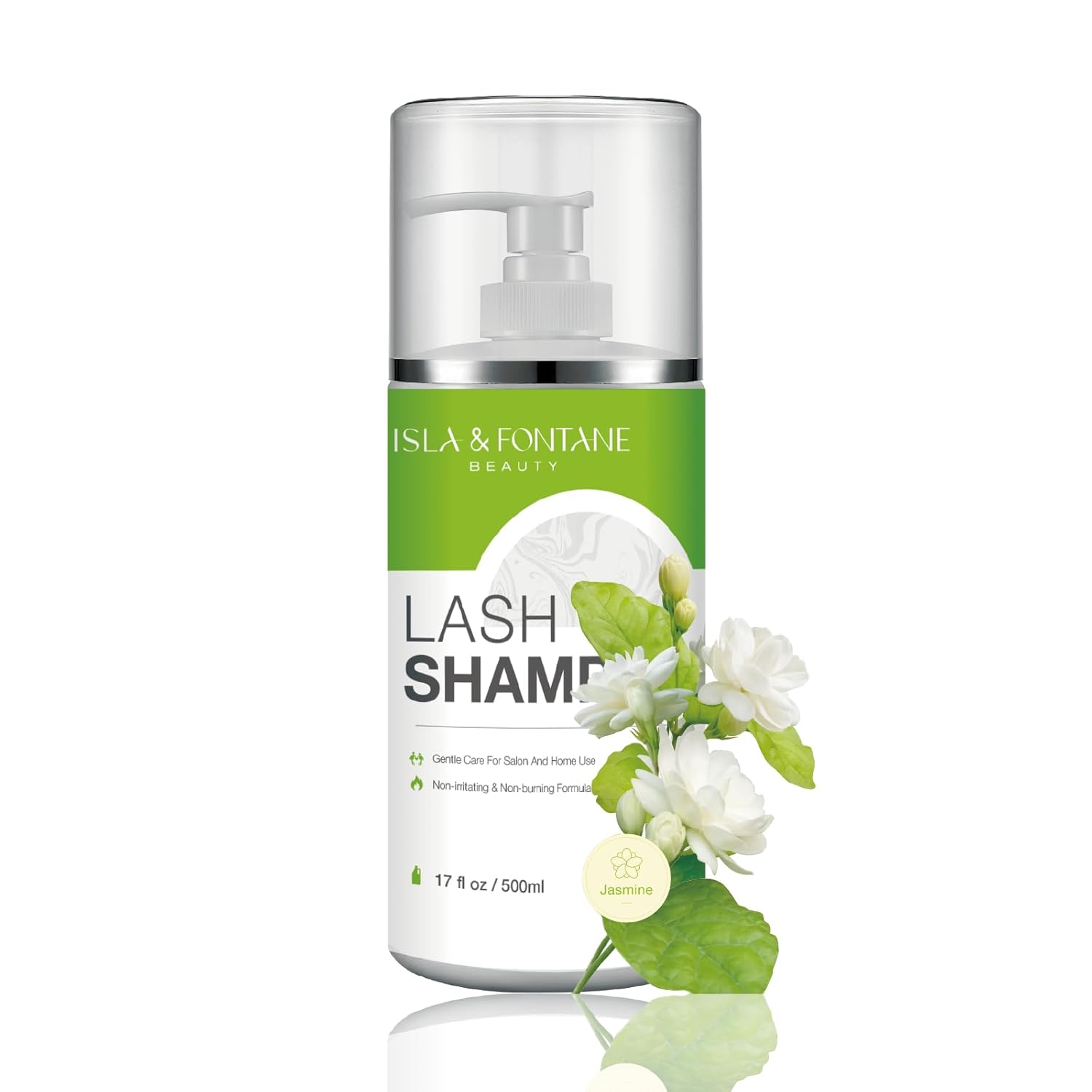 ISLA & FONTANE Lash Shampoo Bulk – Multi-Scent Series – 17 fl oz / 500ml | Gentle Eyelash Cleanser for Lash Extensions | Non-Irritating | Professional Lash Bath Foam For Salon And Home Use (Jasmine)-GlimoraGlow