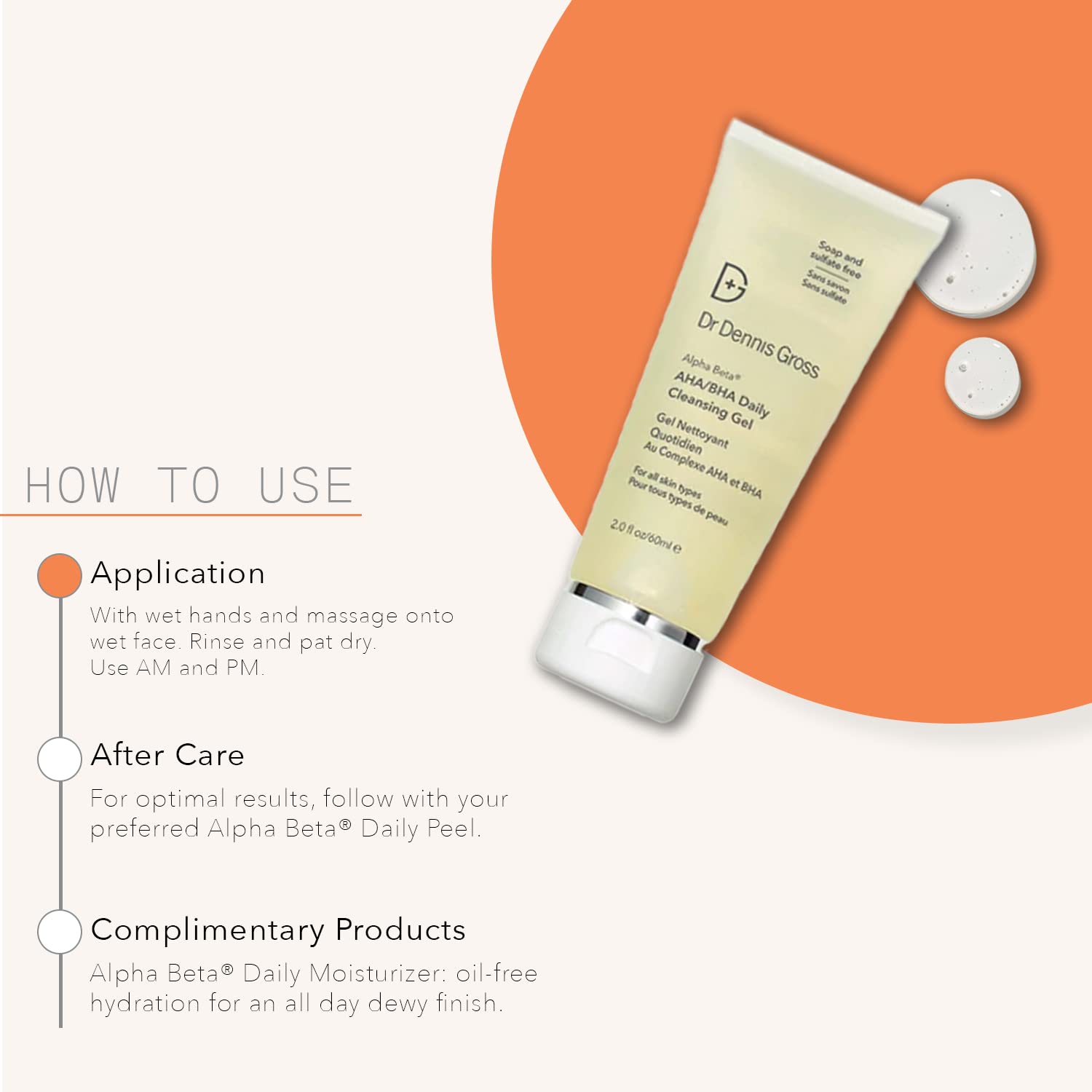 Dr Dennis Gross Alpha Beta® AHA/BHA Daily Cleansing Gel, for Skin That is Dull, Congested and Uneven Tone & Texture (2 Fl Oz)-GlimoraGlow