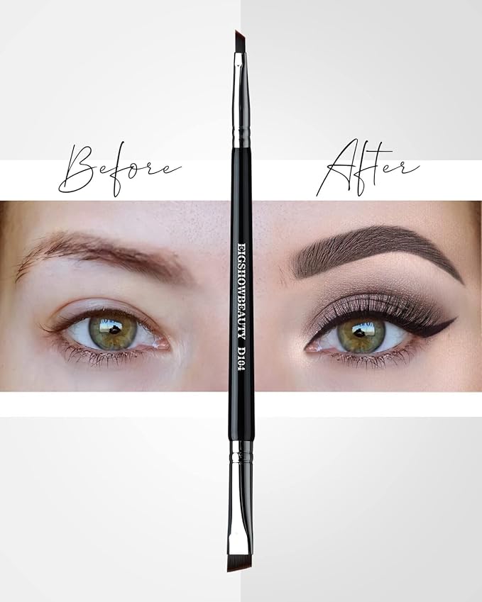 Eyebrow Brush & Eyeliner Brush, EigshowBeauty Double-Ended BrushesOne Brush For 2 Uses - Black (D104)-GlimoraGlow