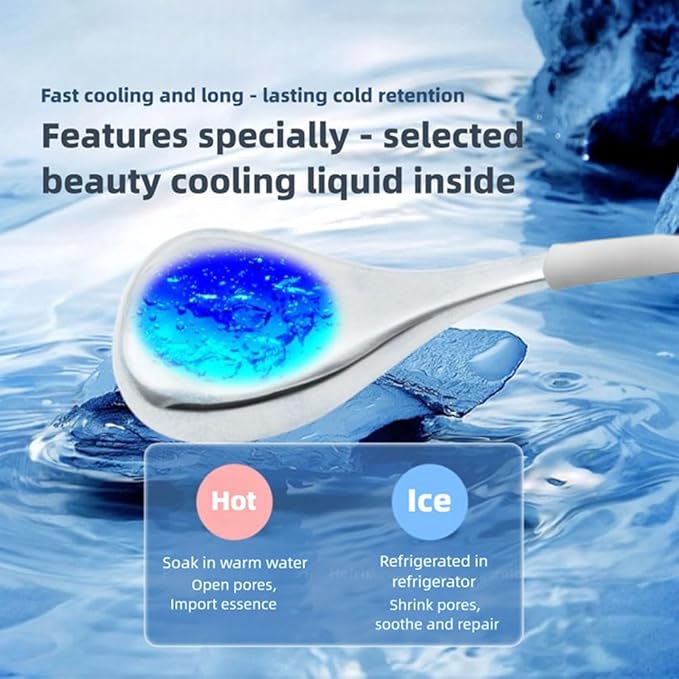 Ice Globes for Face & Eyes, Unbreakable Stainless Steel Cryo Sticks for Beauty Routines, Facials Cold Roller Cooling Globes for Puffiness, Wrinkles, Dark Circles, Headaches(White)-GlimoraGlow