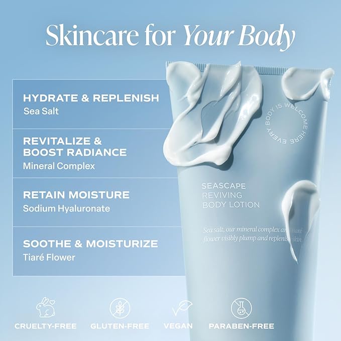 Saltair Body Lotion - 2 Pack Moisturizing Lotion For Dry Skin. Seascape Scented Hydrating Body Cream with Nourishing Moisturizer Formula. Skin Care for Women and Men. 2x 10oz Tubes-GlimoraGlow