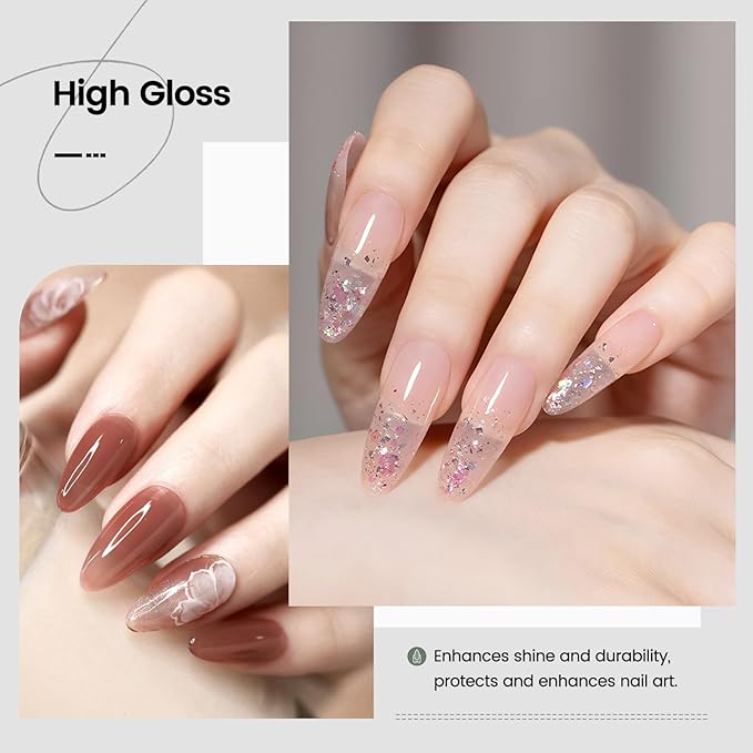 JODSONE 15ml Nail Glue Gel for Nail Tips Long Lasting Extension Glue for Clear Nail Tips Base Coat Top Coat All Need Lamp Cured-GlimoraGlow