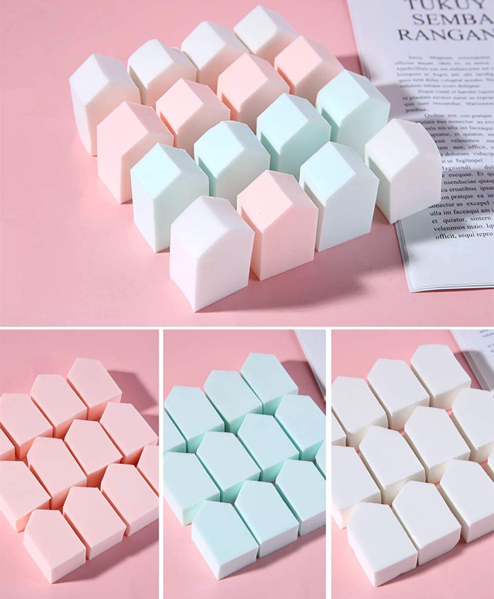 25 PCS Makeup Blenders Sponges Set, Use for Dry and Wet, Perfect for Full Face Curve Blending, Cream, Liquid, Powder Foundation Cosmetics, Latex Free & Soft & Flexible, Pentagon-GlimoraGlow