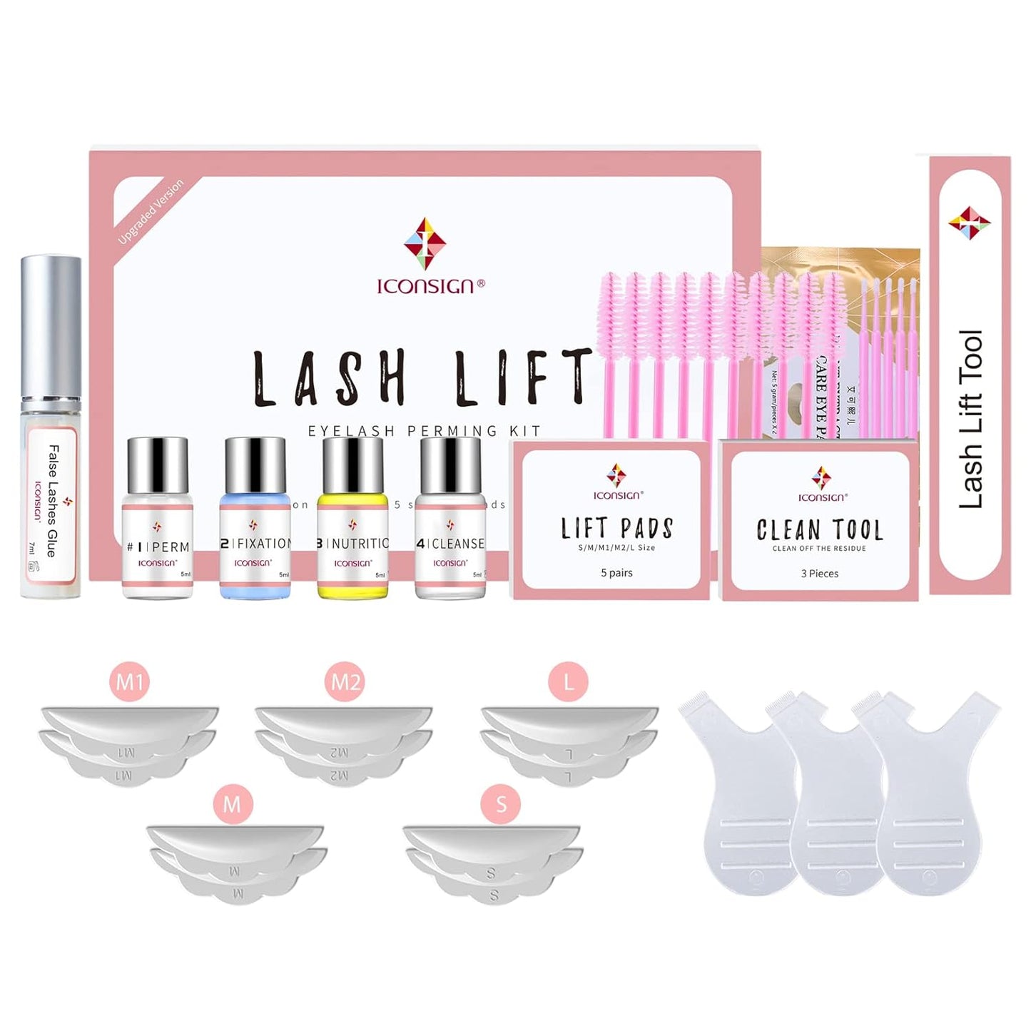 ICONSIGN 2025 Upgraded Lash Lift Kit, Professional Semi-Permanent Curling Eyelash Perm Kit Suitable for Salon & Home Use-GlimoraGlow
