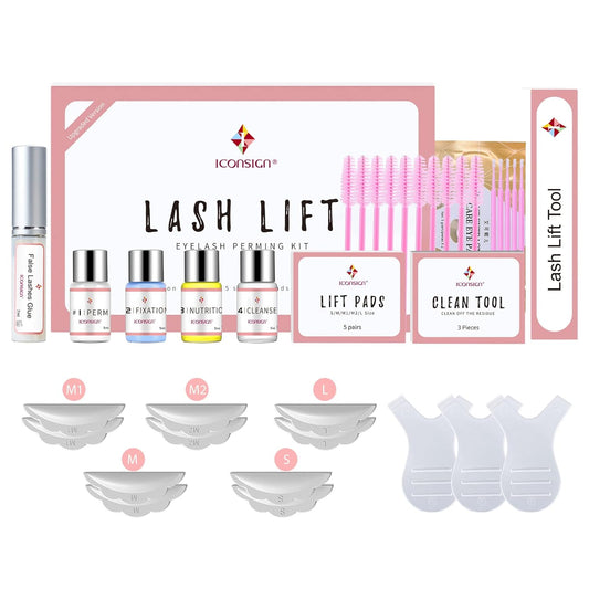 ICONSIGN 2025 Upgraded Lash Lift Kit, Professional Semi-Permanent Curling Eyelash Perm Kit Suitable for Salon & Home Use-GlimoraGlow