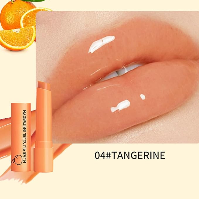 Hydrating Jelly Lipstick,Instantly Hydrating Lip Tint Tinted Moisturizing Lip Balm For Dry Lip,Conditioning & Nourishing Lip Care Moisturizer Fruit Lip Oil Non-sticky Lip Gloss(Tangerine)-GlimoraGlow