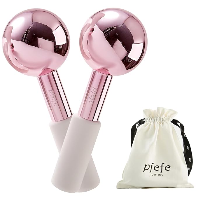 Ice Globes for Face & Eyes, Unbreakable Stainless Steel Cryo Sticks for Beauty Routines, Facials Cold Roller Colling Globes for Puffiness, Wrinkles, Dark Circles, Headaches-GlimoraGlow