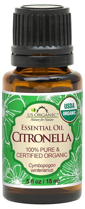 US Organic Citronella Essential Oil, USDA Certified, 100% Pure, 15 ml, Improved caps and droppers – Used for Skin Care, Many DIY Projects Like Candle Making and Much More-GlimoraGlow