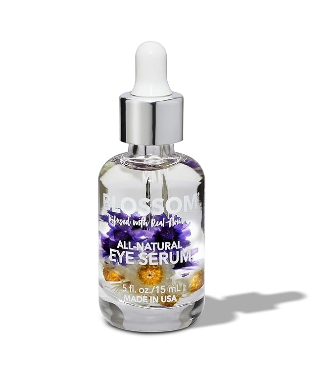Blossom All Natural Organic Cruelty Free Moisturizing Eye Serum with Essential Oils, Infused with Real Flowers, Made in USA, 0.5 fl. oz., Fall Medley-GlimoraGlow