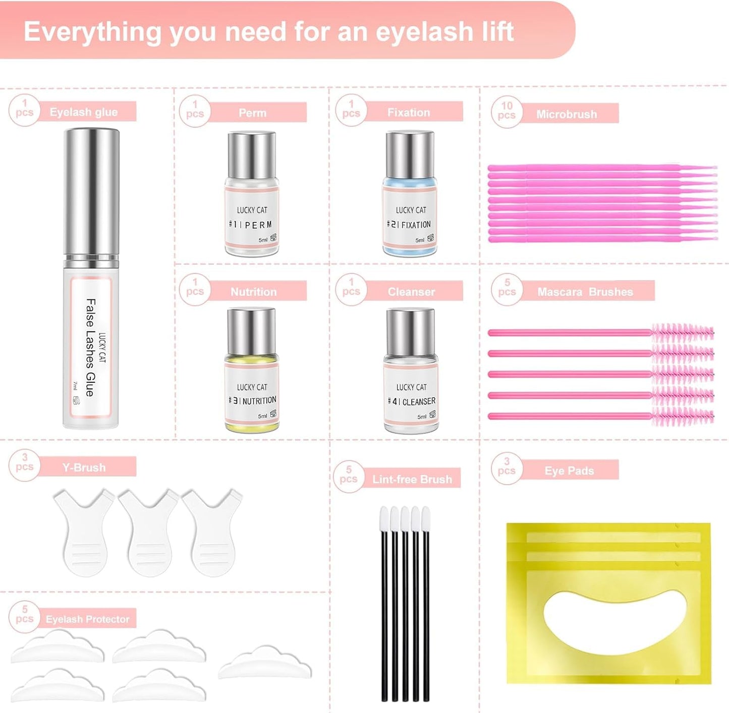 2025 Lash Lift Kit, Professional Eyelash Perm Kit, Easy for Beginner Achieve Curling and Lifting Lash, Suitable for Salon & Home DIY-GlimoraGlow