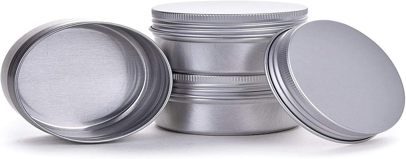 1 Ounce Aluminum Tin Jar Refillable Containers 30ml Aluminum Screw Lid Round Tin Container Bottle for Cosmetic,Lip Balm, Cream, 12 Pack.-GlimoraGlow
