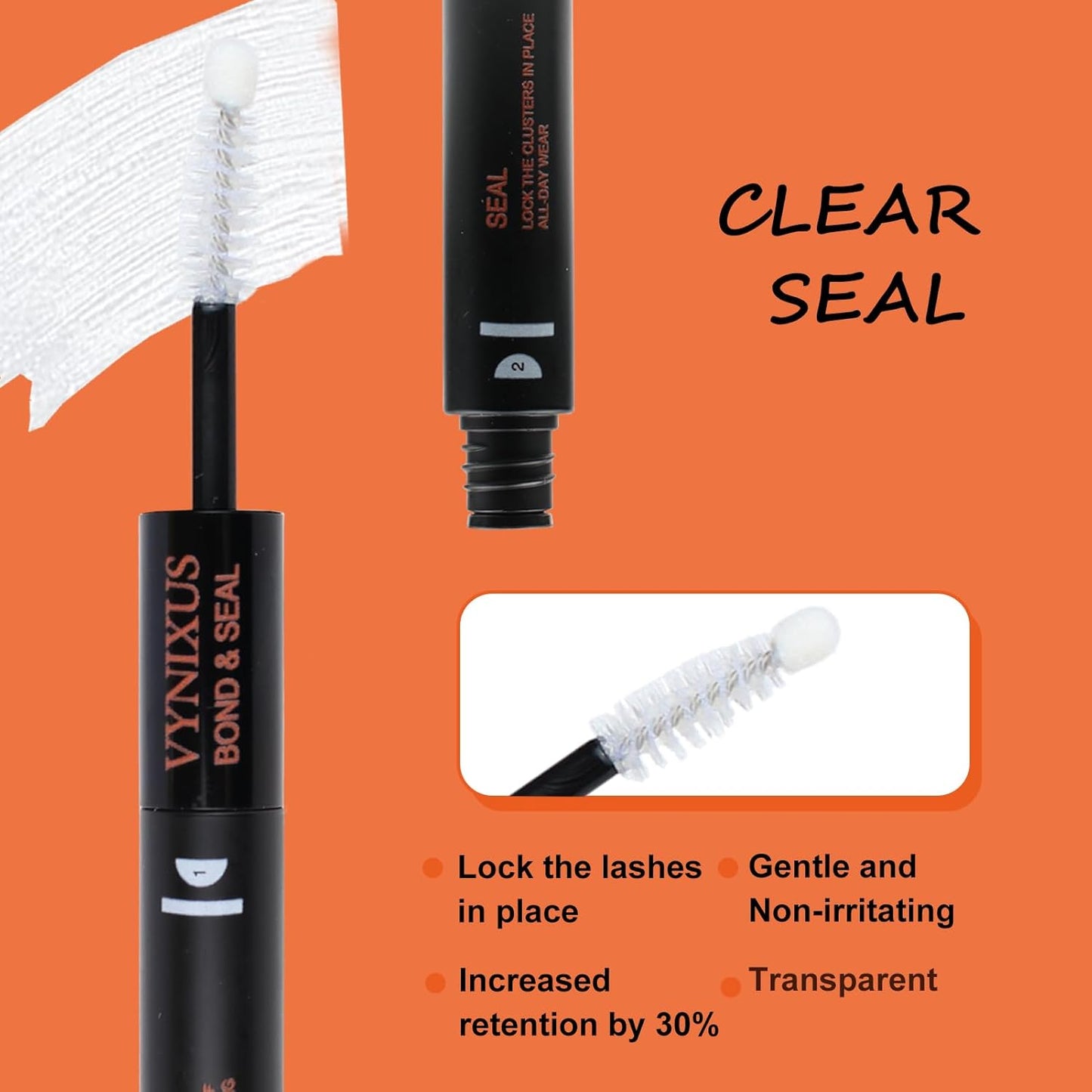 Lash Bond and Seal Waterproof Lash Glue for Eyelash Clusters Lash Cluster Glue Eyelash Glue 2-IN-1 10ml 72H+-GlimoraGlow