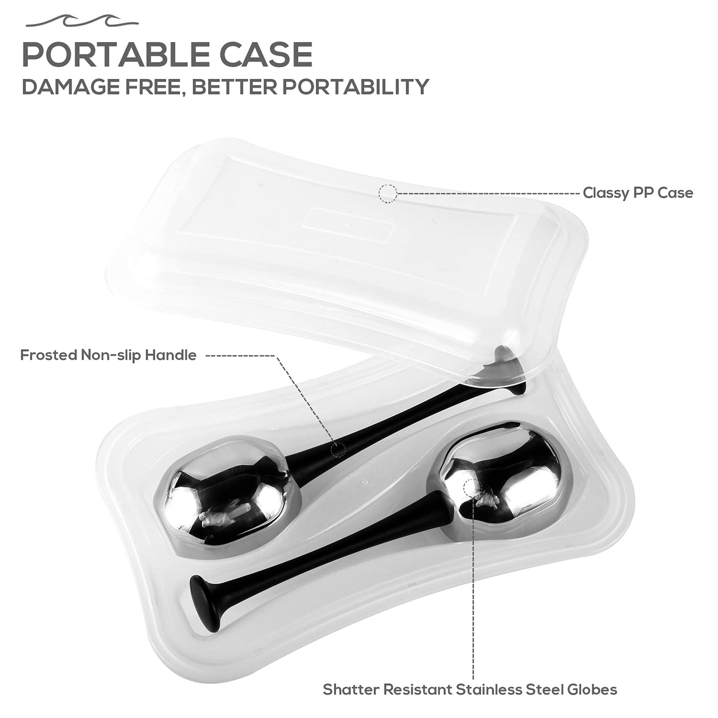 Ice Globes Facial Skin Care Tools for Women Cryo Sticks for Face Eyes, Stainless Steel Face Beauty Cryo Globes for Girls Ladies, Esthetician Supplies Cooling Spa Globes Cold Roller with Storage Case-GlimoraGlow