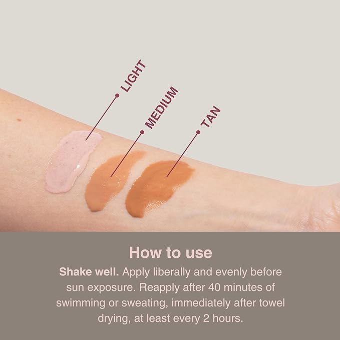 Mineral Fusion Face Serum, Sheer Tint Mineral SPF Serum, 1 Fl Oz, Tan, Tinted Broad Spectrum SPF 50 Mineral Sunscreen, Sheer Coverage, Lightweight & Dewy Finish for Glowing, Protected Skin-GlimoraGlow