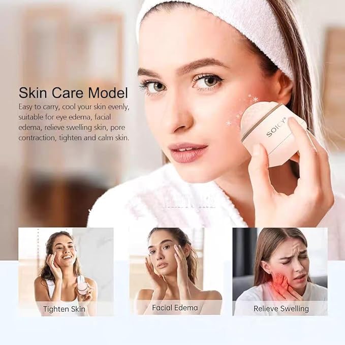 Facial Roller Stainless Steel Eye and Face Ice Massage Roller 360 Degree Rotate Ice Massage Roller Beauty Skin Care Tool-GlimoraGlow