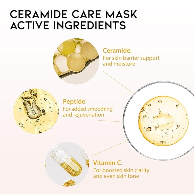 #OOTD Face Mask Korean Skincare for Dry Sensitive Skin | Hydrating, Revitalizing, Calming, Collagen, Ceramide, Cica, Vitamin C Serum Sheet Masks (12EA)-GlimoraGlow