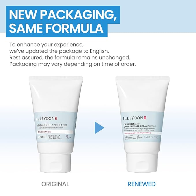 Illiyoon Ceramide Ato Concentrate Cream | Moisturizer for Dry & Sensitive Skin, 100hr Lasting Hydration, For Face & Body, Gentle for Infants, Moisture Barrier Repair, Vegan Certified, 6.76 fl.oz.-GlimoraGlow